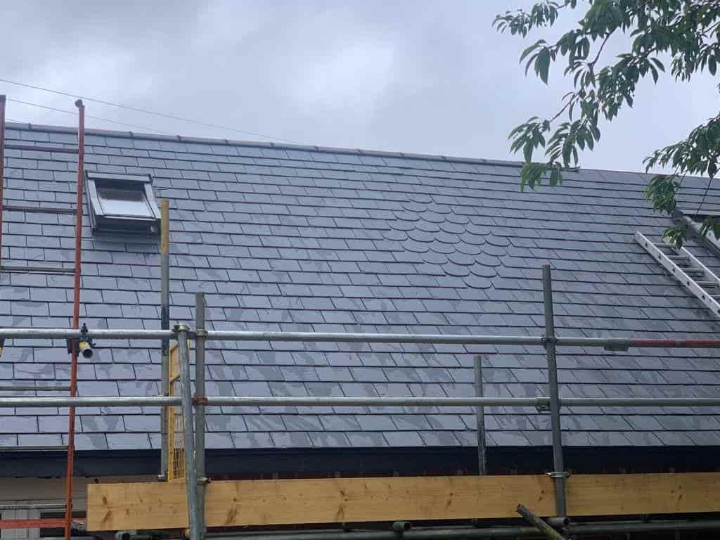 This is a photo of a new slate roof installation in Rye, East Sussex. Works carried out by Rye Roofers