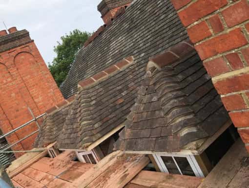 This is a photo of a roof being repaired in Rye, East Sussex. Works carried out by Rye Roofers